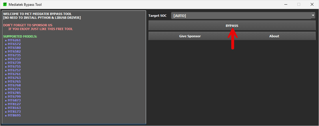 MTK Bypass Tool Disable Auth
